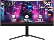 Kogan Infinity 34" Curved Ultrawide Mini-LED WQHD 180Hz USB-C Gaming Monitor - KAMN34MLQCLA - 34 Inch