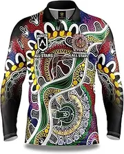NRL 2024 Long Sleeve Fishing Polo Tee Shirt - Indigenous All Stars - Adult
