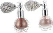 VICASKY 2Pcs Face Body Glitter Highlighter Spray Highlight Powder for Skin and Hair Portable Glitter for Parties Weddings and Festivals Nude