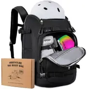 Hikenture Ski Boot Bag Backpack, 50L Padded Ski Bag & Snowboard Boot Bag with...