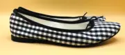Repetto CENDRILLON BALLERINA Flats Black & White Plaid Canvas 41 Women Shoes New