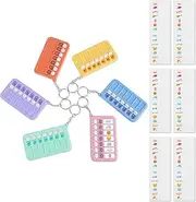 Gosknor 6pcs Chore Planning Chart Key Chains, Portable Visual Schedule Keychain Reminder Board with Stickers for Daily Weekly Planning Memo Checklist Boards for Adults Planner Tracker (6 Colors),