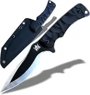 YAK & YETI Heavy Duty Fixed Blade Outdoor Knife - 420HC Stainless Steel Field Knife - Camping Knife - Full Tang Blade with G10 Handle, Waist Clip, EDC - Kydex Sheath - Camping Knife