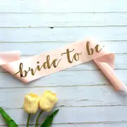 Champagne Pink 'Bride To Be' Sash - Rose Gold Foil Print