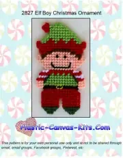 Elf Boy Christmas Ornament- Plastic Canvas Pattern or Kit