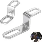 YehVeh 2 Pack Motorcycle Exhaust Muffler Pipe Bracket Hanger Mount Connector Z Support Stand Joint for Motorbike Silencer Exhaust Pipes Mounting Clamp Fasten Clip Round Band (Long + Short)