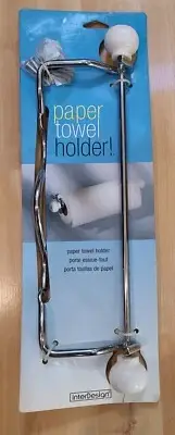 New Interdesign Paper Towel Holder Chrome & Porcelain ends 2005
