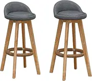 Swivel Bar Stools, Bar Stools Stool, Kitchen Counter Bar stools Dining Chair, Bentwood Chairs Linen, Grey in 70cm Seat Height Floor Home Dining Room Cafe Outdoor Indoor (2Pcs)