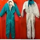 Vintage ski suit reversible NEW w tags. FERA Teal white snowsuit 12