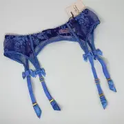 Agent Provocateur Gwenith Blue Suspender AP4 Large NWT $190