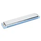 (blue)C Key Harmonica Stainless Steel Harp Mouthorgan Loud Sound Musical