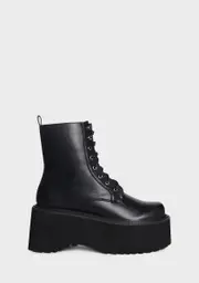 [Lemon Drop by Privileged] Black Cornelia Platform Boots