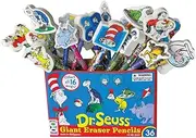 Raymond Geddes 66865 Dr. Seuss Number 2 Pencils With Giant Pencil Top Erasers (Pack of 36)