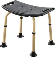 Heavy Duty Shower Chair Seat, Adjustable Height Compact Shower Stool, Bath Seat Chair with Safety Armrest, Tool-Free Assembly, Shower Seat for Seniors/Disabled (A)