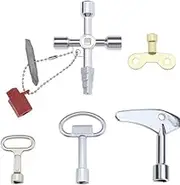 5 PCS Multi-Functional Utility Key Plumbers Tool Set, Square Triangle Socket Spanner for Water Tap Faucet Radiator Water Meter Control Cabinet Elevator