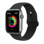 For Apple Watch Series 8 /7 /SE /6 /5 /4 /3 /2 /1 Ultra Wrist Band 38mm 40mm 41mm iWatch Wristband Loop Strap Silicone Band (Large - Black)