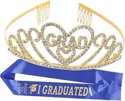[LIFKOME] Graduation Season Etiquette Belt Prom Sashes Headband Head Bands Decorate Crown Tiara Graduation Accessories for Women Graduation Sash Graduation Sash for Girl Fabric