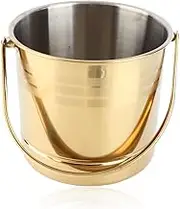 Stainless Steel Ice Bucket with Lid, Small Insulated Ice Bucket with Lid, Insulated Ice Bucket for Cocktail Bar, Wine, Champange Bucket (Gold)