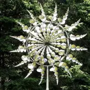 3D Magical Wind Powered Kinetic Windmill Metal Sculpture Spinner Garden Unique