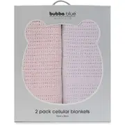 Bubba Blue Nordic Cellular Blankets 2 Pack - Rose/Lilac