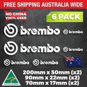 6 x Brembo sticker decal Drift JDM Euro STI EVO Turbo brakes caliper Window 4x4