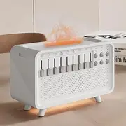 AZURAOKEY White Noise Night Light Humidifier, Bulora Sound Box 3-in-1 White Noise Sound Machine, Echos Flame Diffuser with 8 Ambient Sounds for Adults Home Office Relaxation
