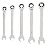 Metric Ratchet Spanner Open-end Ring Handle Wrench Repair Key Nut Tool 5-piece