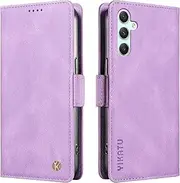 [YBFJCE] for Samsung Galaxy A34 5G Case with Card Holder, PU Leather Shockproof Durable Samsung Galaxy A34 5G Phone Case Wallet Case Protective Flip Folio Cover, Purple
