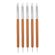 5 Pcs Silicone Clay Sculpting Tool Double-Ended for DIY Handicraft, Red