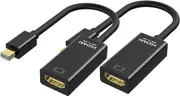 2PCS Mini Display Port DP To HDMI Adapter 4K/60Hz 1080p For PC/Monitors/Laptops/MacBook Pro/Air - Black