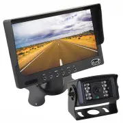 Elinz 7" LCD Monitor HD 12V/24V 4PIN IR CCD Reversing Camera Rearview Built-in Mic BLACK