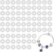 [Annlpoy] Pack of 80 Transparent Silicone Rubber Clasps for Charm Bracelets, Transparent Spacer Charms, Compatible with Clip Lock for Charm Bracelets, Make Your Bracelet Even More Perfect