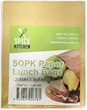 50 Brown Bag Kraft Paper Bags 203x260mm School Craft Lunch Sandwich Takeaway