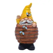 Solar Garden Statue Funny Resin Bee Gnomes Figurine with Solar Light 1 PCS S4Y2