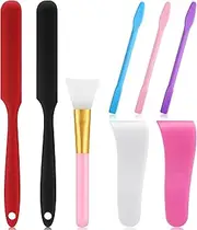 8 Pcs Hair Waxing Removal Beauty Tools Kit Include Hair Wax Cleansing Spatulas Waxing Applicator Silicone Stir Sticks Large Area Hard Wax Sticks Silicone Scraper for Hair Removal Waxing Beauty Makeup