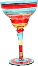 Hand Painted Margarita Glassware Margarita Wine Cocktail Glass Red Silk Striped Decor Elegant Party Accessory