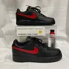 Nike Air Force 1 Low Black (Red Custom Painted Swoosh) SC-#64B