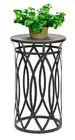 Black Round Iron Side Table with Cross Legs and Gold Finish Top