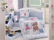 10 Piece Teddy Cot Set Blue
