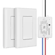 3 Way Wireless Light Switch, No Wiring, No Wifi, 100Ft RF Range, Pre-Programmed,