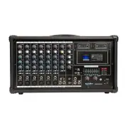 SoundArt 8 Channel 400 Watt Dual Wireless Powered Mixer PA System with MP3 Playe