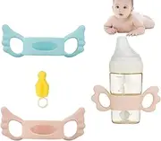 Baby Bottle Handles Silicone Pack of 2 Silicone Bottle Handles, Bottle Handle Holder, Baby Bottle Handles, Easy Grip Silicone Standard Bottle Holder for Baby Small Hand Grip Design (Colour1)