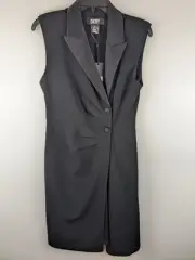 DKNY Black Tuxedo Dress Womens 4 NWT MSRP $139