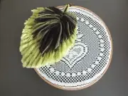 Beautiful Handmade Wall Hanging Off White Lace Feather Accents 10" One of Kind