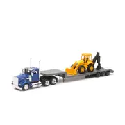 NewRay Licensed 1:43 Scale Kenworth W900 Lowboy With Wheel Loader Diecast Model Truck