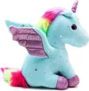 Stuffed Unicorn Plush,Unicorn Stuffed Animal for Girls,9 in, Rainbow Unicorn Plush Animal Toy for Kids,Great Birthday Gift Idea (Blue, 9in)
