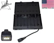 8 AA Battery Box to Female USB, Batteries Holder Power Pack, On Off Switch