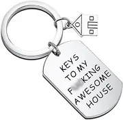 [MAOFAED] New Home Gift House Warming Gift New Homeowner Gift Keys to My Awesome House First Home Keychain