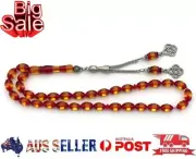 Toz Kehribar 6.85 mm 33 Prayer chain Tasbih Rosary Beads Chain Prayer Beads