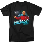 Star Trek the Next Generation Picard Engage Licensed Adult T-Shirt
